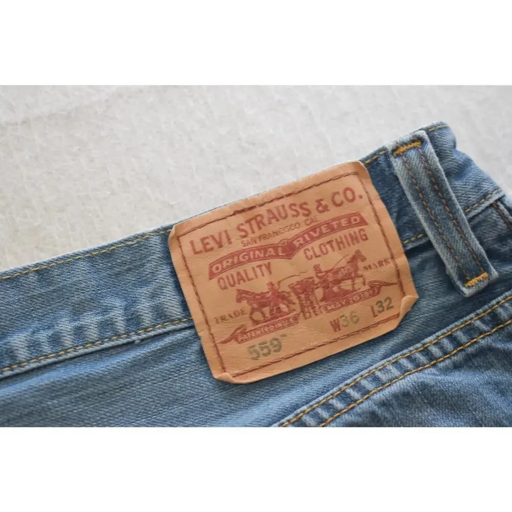 Levi's‎ 559 Relaxed Straight Fit Rugged Blue Denim Jeans Mens Size 36 x 32